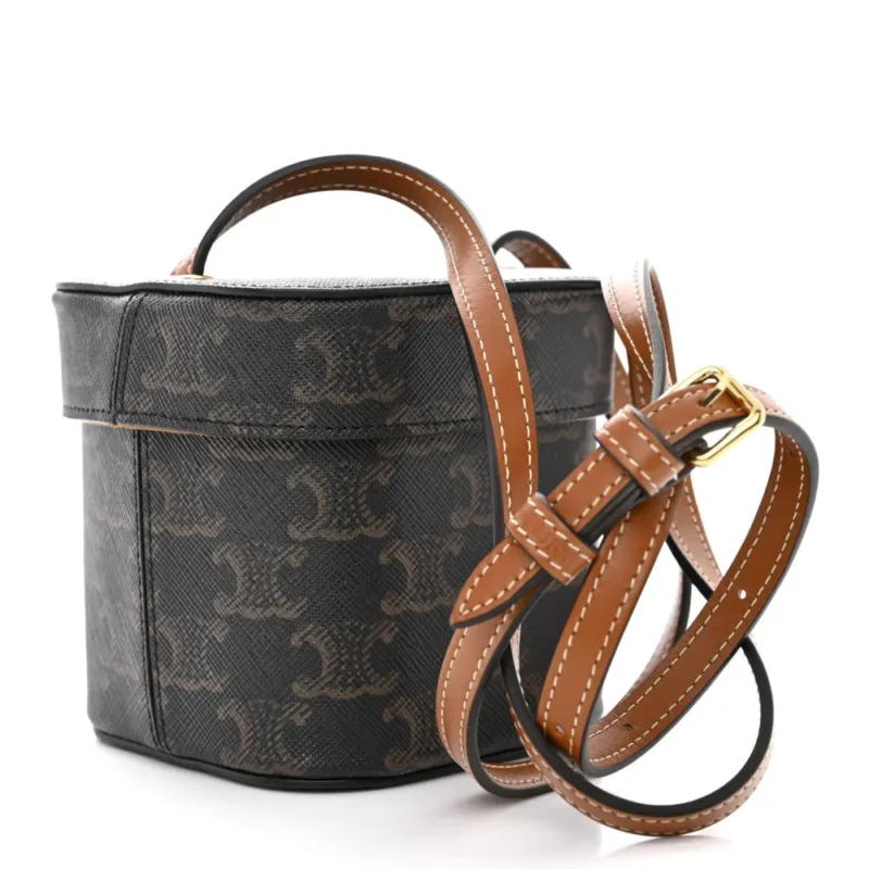 CELINE SMALL CUIR TRIOMPHE BOX TAN TRIOMPHE CANVAS & CALFSKIN LEATHER - Image 2