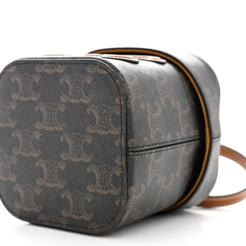 CELINE SMALL CUIR TRIOMPHE BOX TAN TRIOMPHE CANVAS & CALFSKIN LEATHER - Image 4