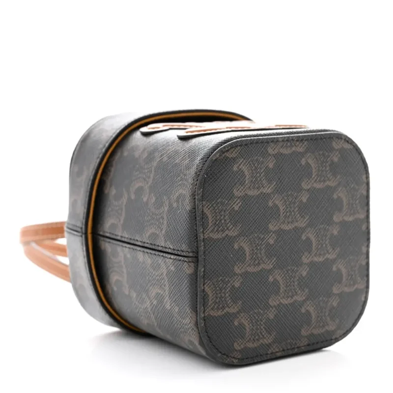 CELINE SMALL CUIR TRIOMPHE BOX TAN TRIOMPHE CANVAS & CALFSKIN LEATHER - Image 5