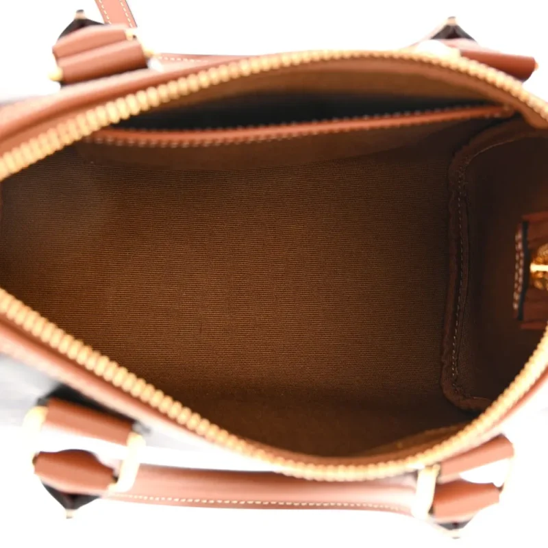 CELINE SMALL BOSTON BAG TAN TRIOMPHE CANVAS & CALFSKIN LEATHER - Image 7