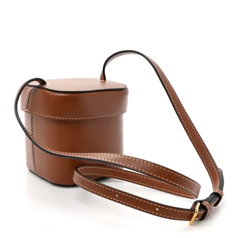 CELINE SMALL CUIR TRIOMPHE BOX TAN SMOOTH CALFSKIN LEATHER GOLD HARDWARE - Image 2