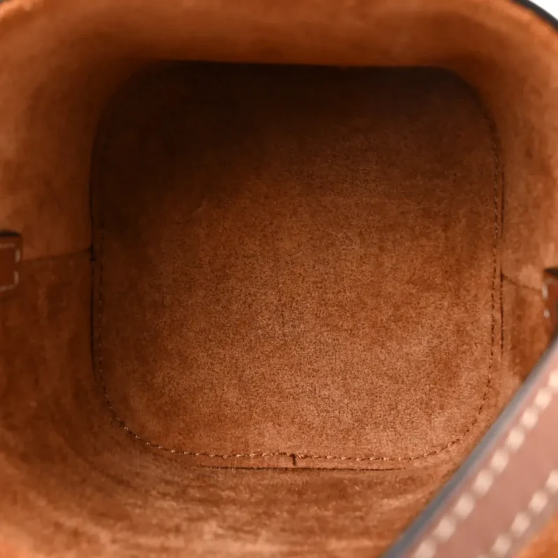 CELINE SMALL CUIR TRIOMPHE BOX TAN SMOOTH CALFSKIN LEATHER GOLD HARDWARE - Image 6