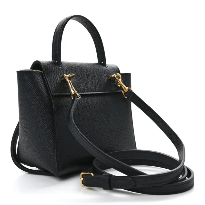 CELINE PICO BELT BAG BLACK GRAINED CALFSKIN LEATHER GOLD HARDWARE - Image 3