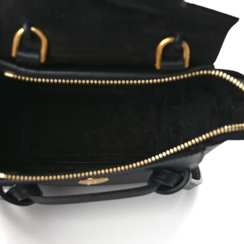 CELINE PICO BELT BAG BLACK GRAINED CALFSKIN LEATHER GOLD HARDWARE - Image 7