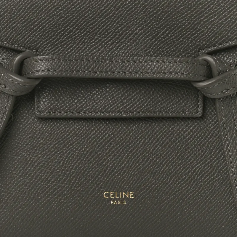CELINE PICO BELT BAG GREY GRAINED CALFSKIN LEATHER GOLD HARDWARE - Image 2