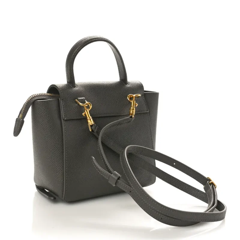 CELINE PICO BELT BAG GREY GRAINED CALFSKIN LEATHER GOLD HARDWARE - Image 3
