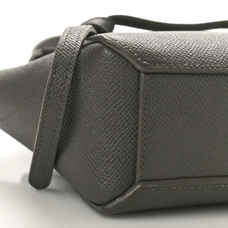 CELINE PICO BELT BAG GREY GRAINED CALFSKIN LEATHER GOLD HARDWARE - Image 4