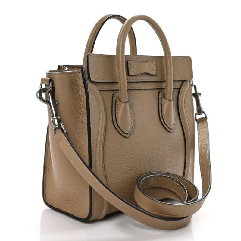 CELINE NANO LUGGAGE BAG DUNE DRUMMED CALFSKIN LEATHER - Image 2