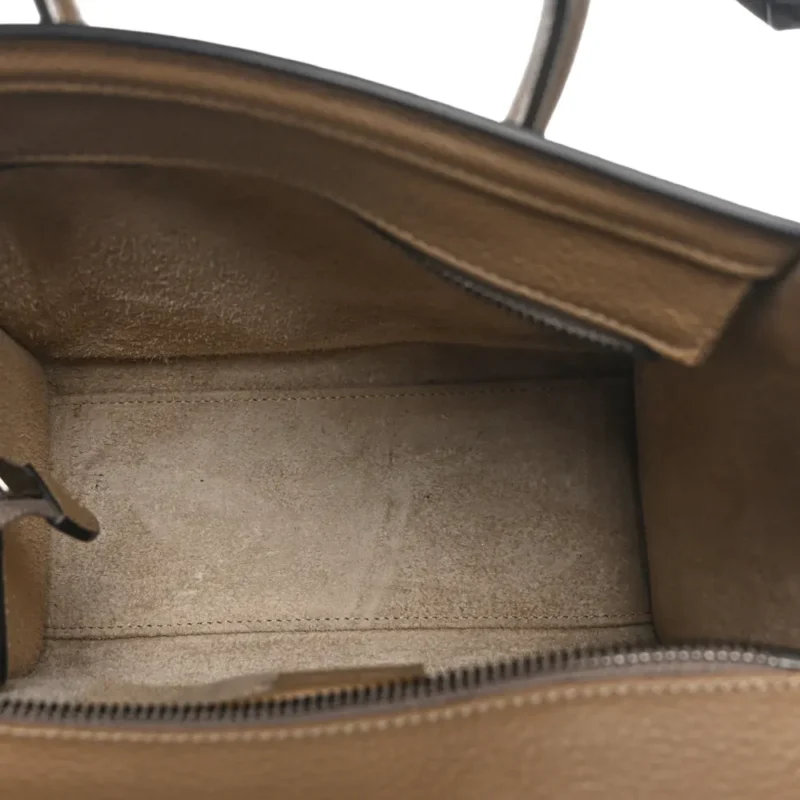 CELINE NANO LUGGAGE BAG DUNE DRUMMED CALFSKIN LEATHER - Image 6