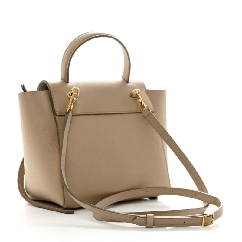 CELINE NANO BELT BAG LIGHT TAUPE GRAINED CALFSKIN LEATHER GOLD HARDWARE - Image 3