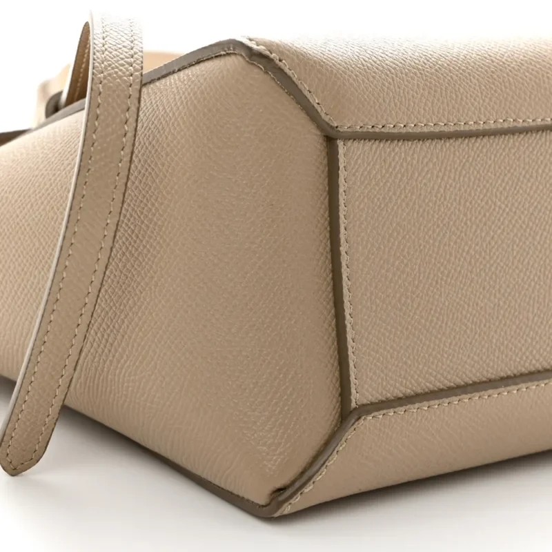 CELINE NANO BELT BAG LIGHT TAUPE GRAINED CALFSKIN LEATHER GOLD HARDWARE - Image 4