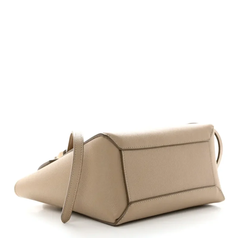 CELINE NANO BELT BAG LIGHT TAUPE GRAINED CALFSKIN LEATHER GOLD HARDWARE - Image 6