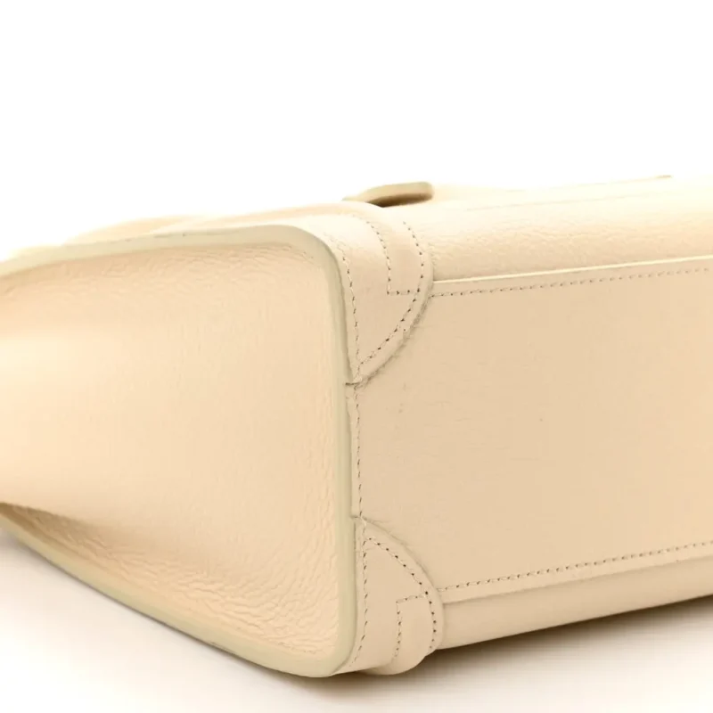 CELINE NANO LUGGAGE BAG IVORY DRUMMED CALFSKIN LEATHER - Image 4