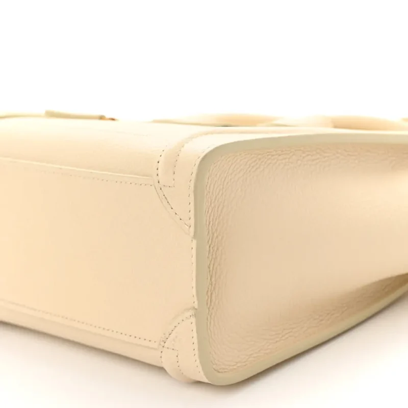CELINE NANO LUGGAGE BAG IVORY DRUMMED CALFSKIN LEATHER - Image 5