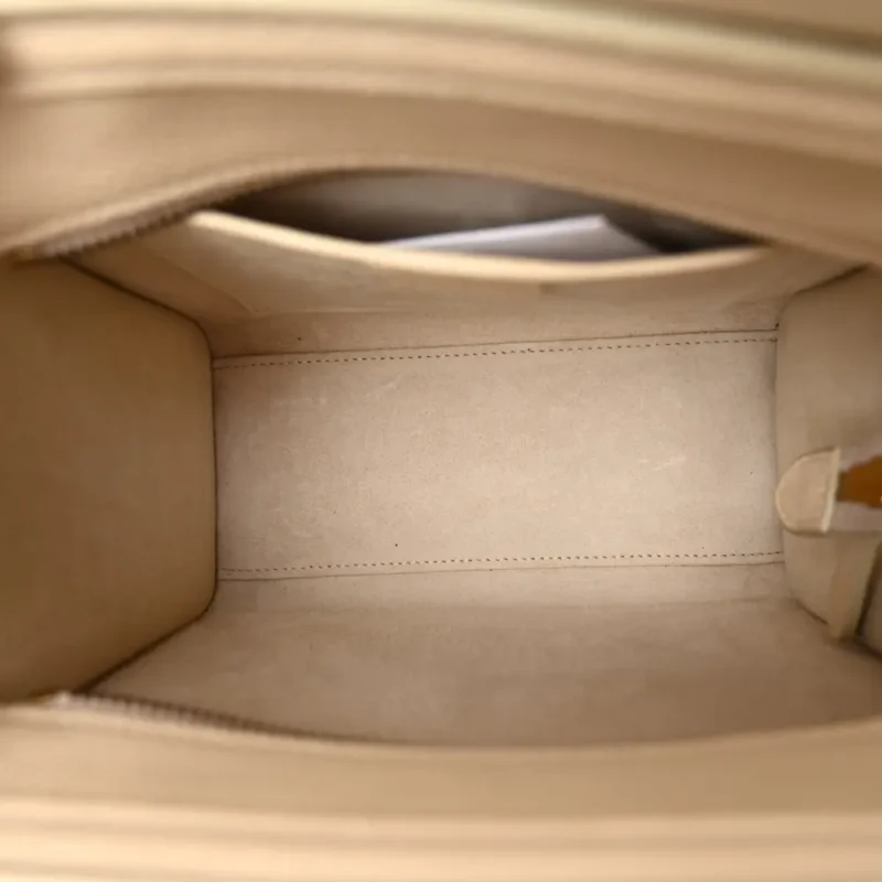 CELINE NANO LUGGAGE BAG IVORY DRUMMED CALFSKIN LEATHER - Image 7