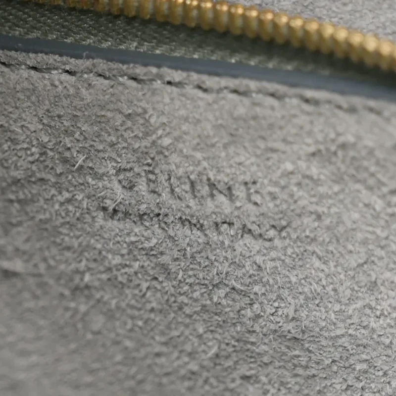 CELINE MEDIUM SANGLE BUCKET BAG STORM SOFT GRAINED CALFSKIN LEATHER GOLD HARDWARE - Image 2
