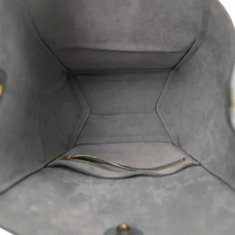 CELINE MEDIUM SANGLE BUCKET BAG STORM SOFT GRAINED CALFSKIN LEATHER GOLD HARDWARE - Image 7