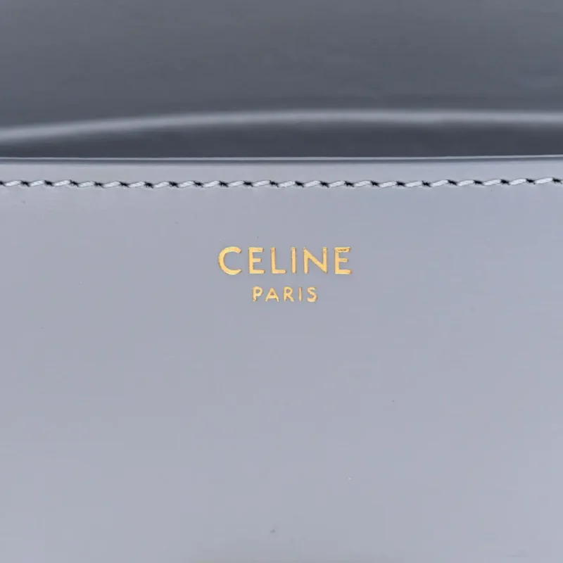 CELINE MEDIUM TRIOMPHE SHOULDER BAG ARCTIC BLUE SHINY CALFSKIN LEATHER - Image 2