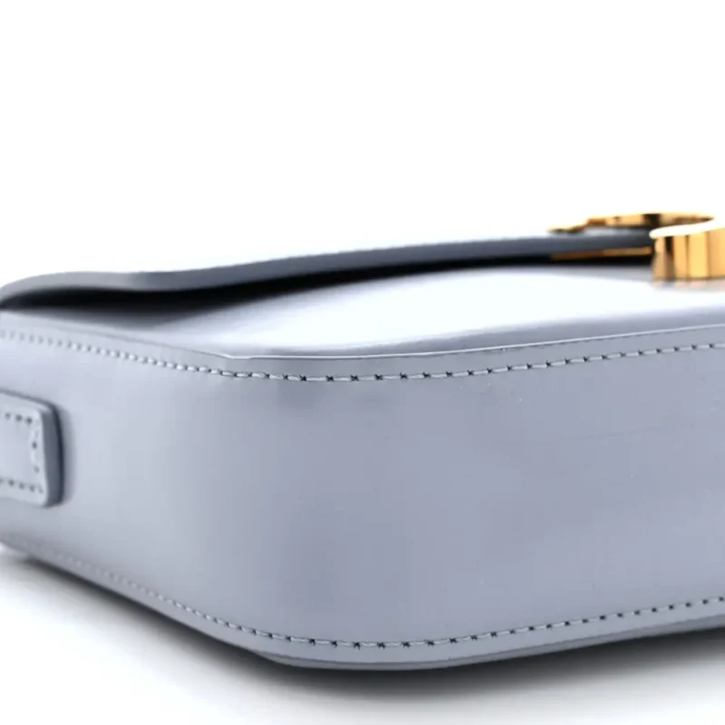 CELINE MEDIUM TRIOMPHE SHOULDER BAG ARCTIC BLUE SHINY CALFSKIN LEATHER - Image 4