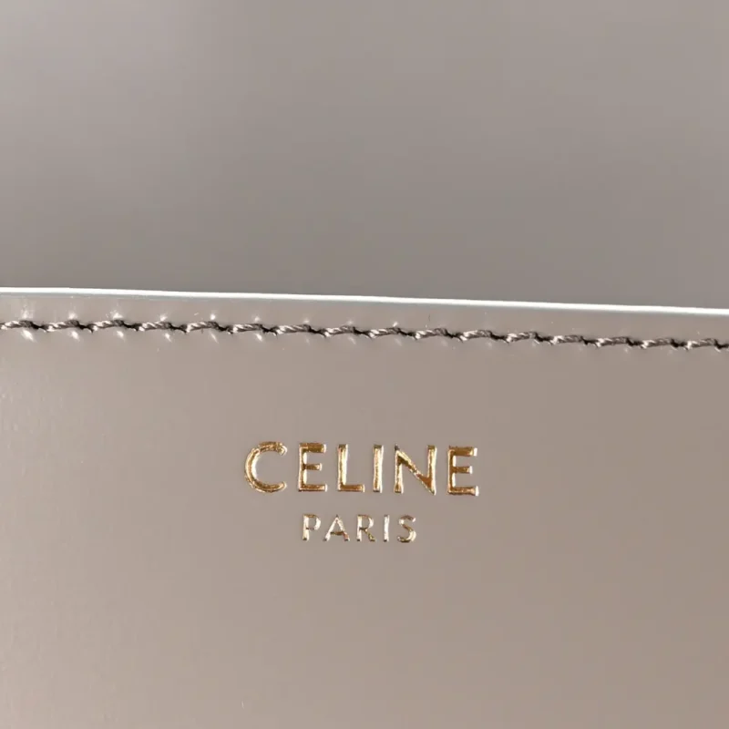 CELINE MEDIUM TRIOMPHE BAG PEBBLE SHINY CALFSKIN LEATHER GOLD HARDWARE - Image 2