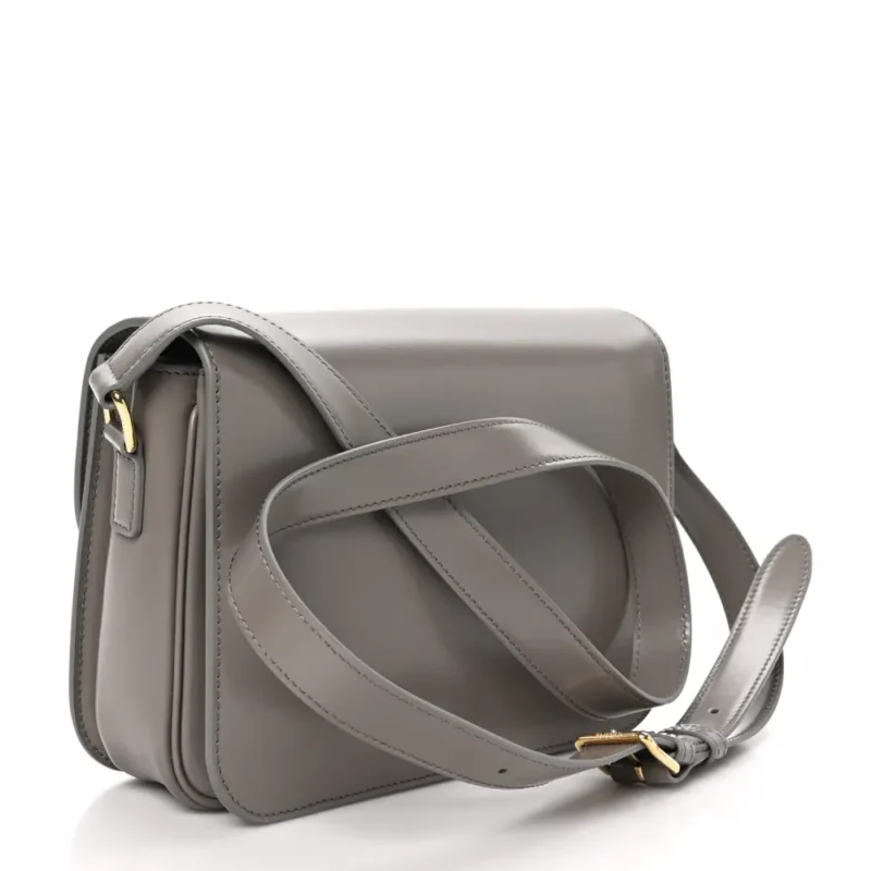 CELINE MEDIUM TRIOMPHE BAG PEBBLE SHINY CALFSKIN LEATHER GOLD HARDWARE - Image 3