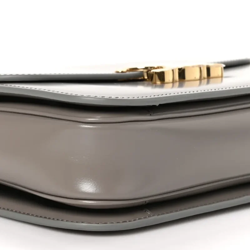 CELINE MEDIUM TRIOMPHE BAG PEBBLE SHINY CALFSKIN LEATHER GOLD HARDWARE - Image 4