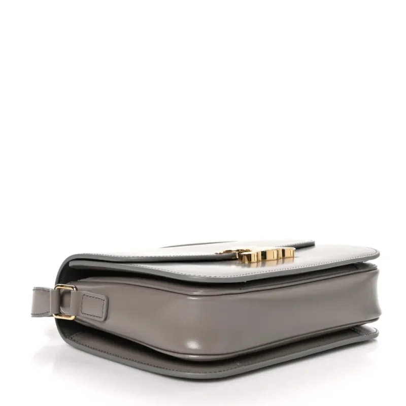 CELINE MEDIUM TRIOMPHE BAG PEBBLE SHINY CALFSKIN LEATHER GOLD HARDWARE - Image 6