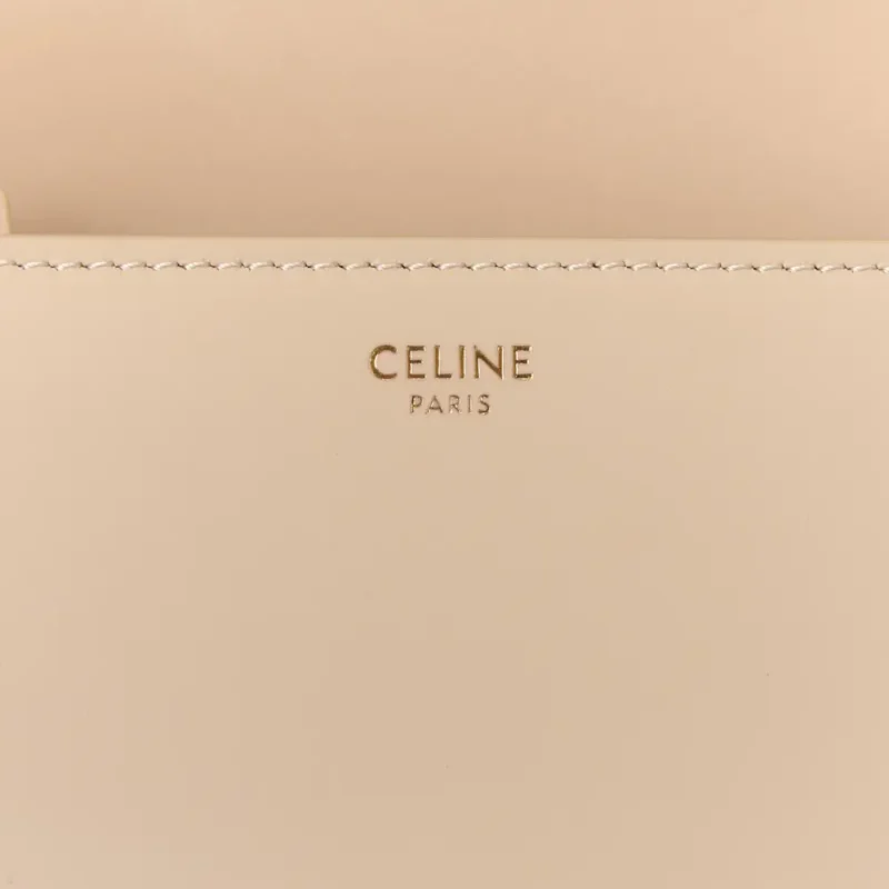 CELINE MEDIUM TRIOMPHE BAG NUDE SHINY CALFSKIN LEATHER GOLD HARDWARE - Image 2