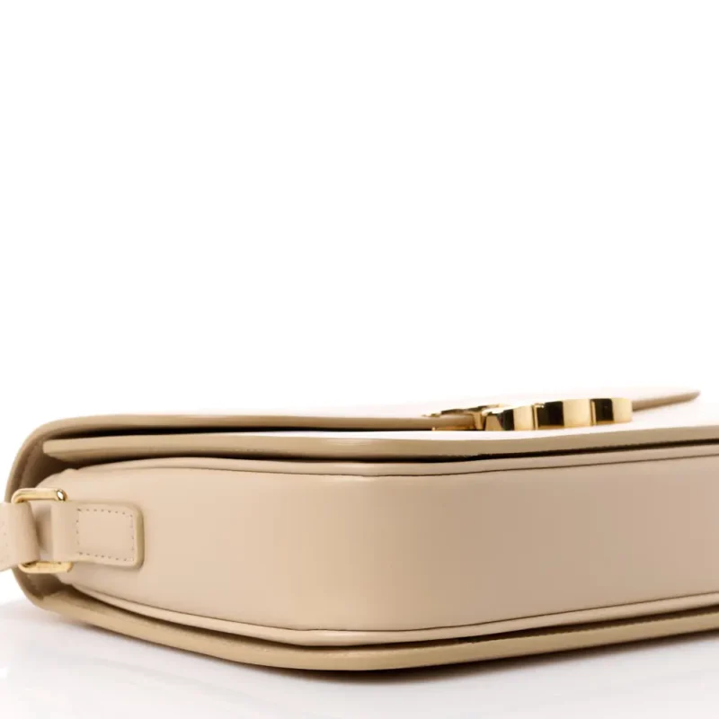 CELINE MEDIUM TRIOMPHE BAG NUDE SHINY CALFSKIN LEATHER GOLD HARDWARE - Image 4