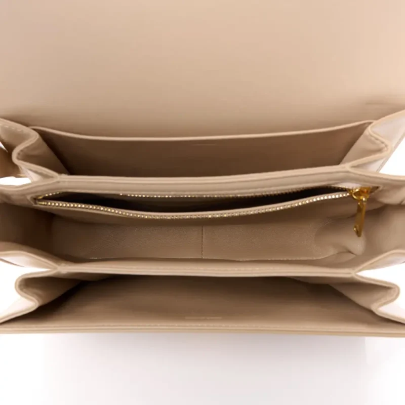 CELINE MEDIUM TRIOMPHE BAG NUDE SHINY CALFSKIN LEATHER GOLD HARDWARE - Image 7