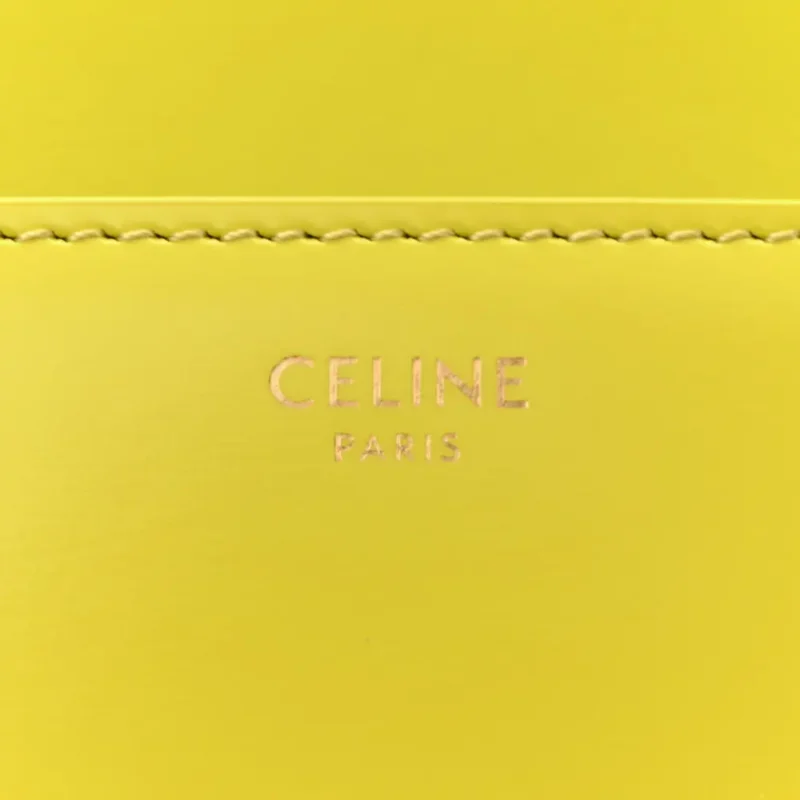 CELINE SMALL CUIR TRIOMPHE CHAIN SHOULDER BAG ANIS SHINY CALFSKIN LEATHER GOLD HARDWARE - Image 2