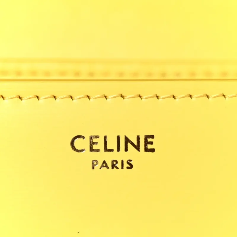 CELINE SMALL TEEN CLASSIC BOX FLAP BAG YELLOW BOX CALFSKIN LEATHER GOLD HARDWARE - Image 2