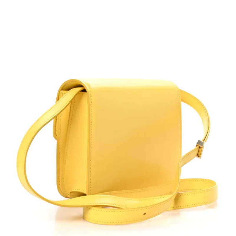 CELINE SMALL TEEN CLASSIC BOX FLAP BAG YELLOW BOX CALFSKIN LEATHER GOLD HARDWARE - Image 3