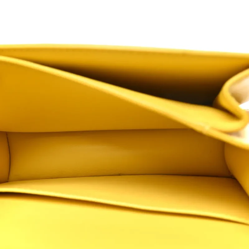 CELINE SMALL TEEN CLASSIC BOX FLAP BAG YELLOW BOX CALFSKIN LEATHER GOLD HARDWARE - Image 7