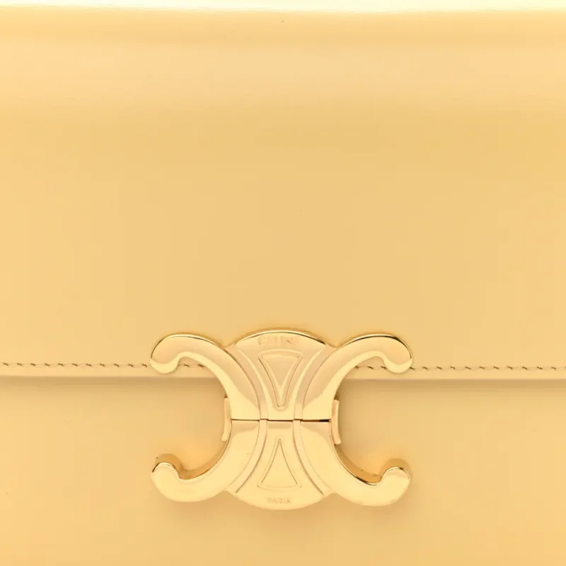 CELINE SMALL TEEN TRIOMPHE BAG POLLEN SHINY CALFSKIN LEATHER GOLD HARDWARE - Image 8