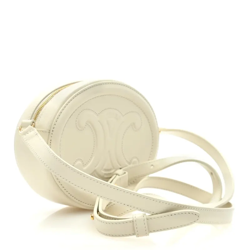 CELINE SMALL TRIOMPHE OVAL CROSSBODY PURSE TAN TRIOMPHE SMOOTH CALFSKIN LEATHER CUIR GOLD HARDWARE - Image 2