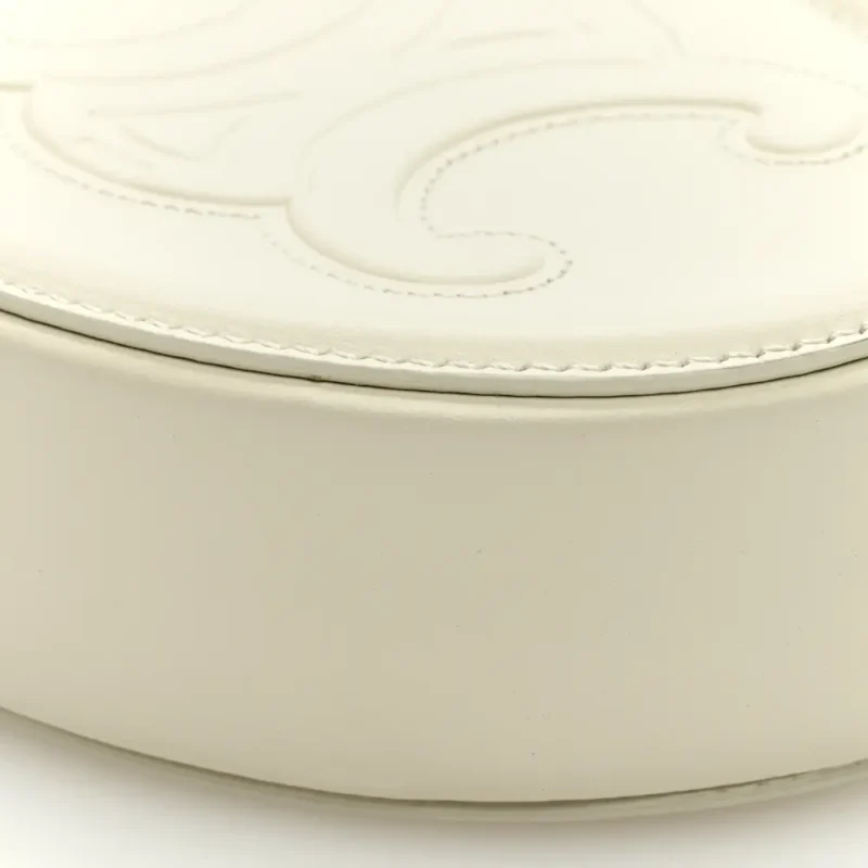 CELINE SMALL TRIOMPHE OVAL CROSSBODY PURSE TAN TRIOMPHE SMOOTH CALFSKIN LEATHER CUIR GOLD HARDWARE - Image 4