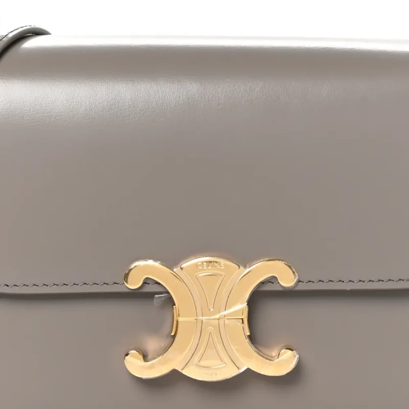 CELINE SMALL TEEN TRIOMPHE BAG PEBBLE SHINY CALFSKIN LEATHER GOLD HARDWARE - Image 9