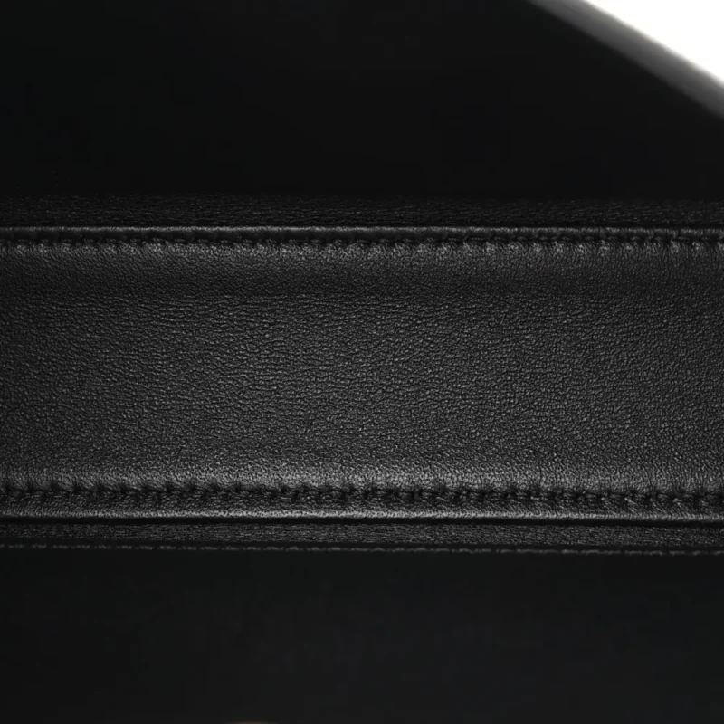 CELINE SMALL TRIOMPHE CHAIN SHOULDER BAG BLACK SHINY CALFSKIN LEATHER GOLD HARDWARE - Image 7