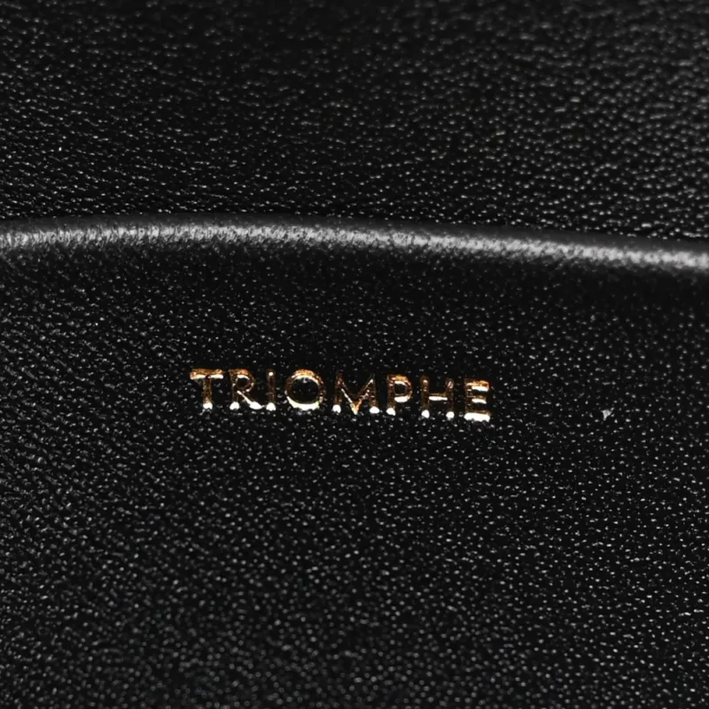 CELINE SMALL TRIOMPHE CHAIN SHOULDER BAG BLACK SHINY CALFSKIN LEATHER GOLD HARDWARE - Image 8