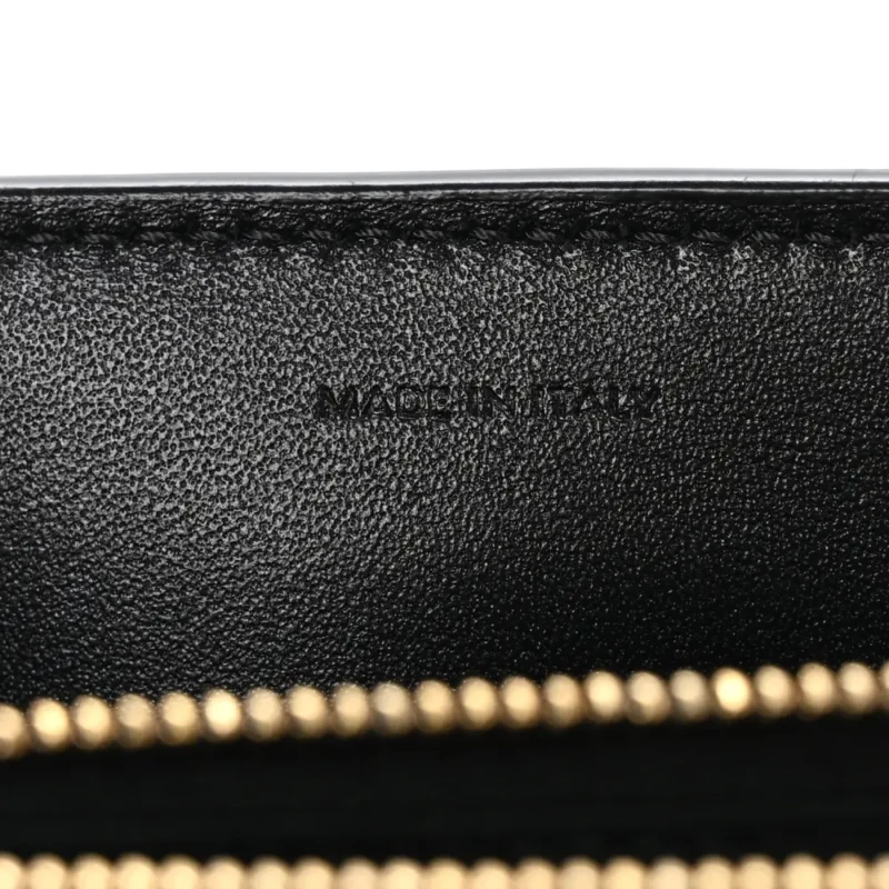 CELINE SMALL TRIOMPHE CHAIN SHOULDER BAG BLACK SHINY CALFSKIN LEATHER GOLD HARDWARE - Image 8