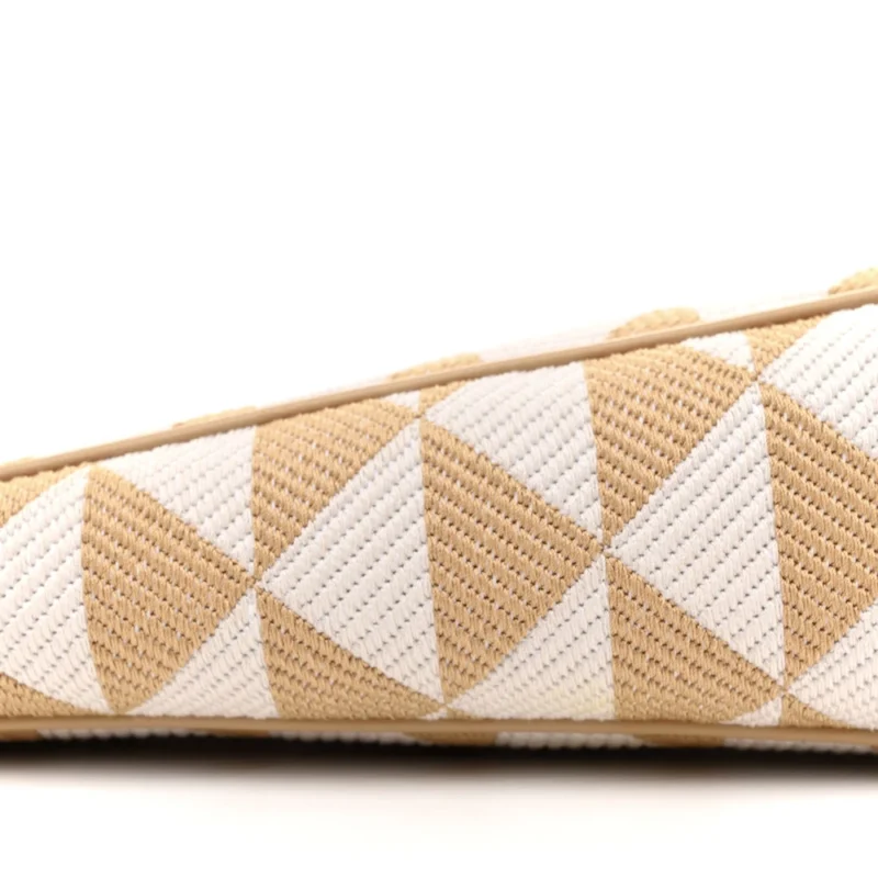 PRADA MINI TRIANGOLO SYMBOLE EMBROIDERED TRIANGLE BAG CORDA TALCO JACQUARD CANVAS GOLD HARDWARE - Image 4