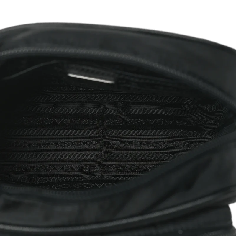 PRADA MEDIUM BRIQUE CROSSBODY MESSENGER BAG BLACK TESSUTO & SAFFIANO LEATHER SILVER HARDWARE - Image 7