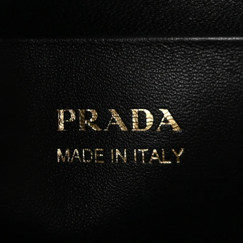 PRADA MEDIUM FLAP SHOULDER BAG BLACK SPAZZOLATO LEATHER GOLD HARDWARE - Image 2