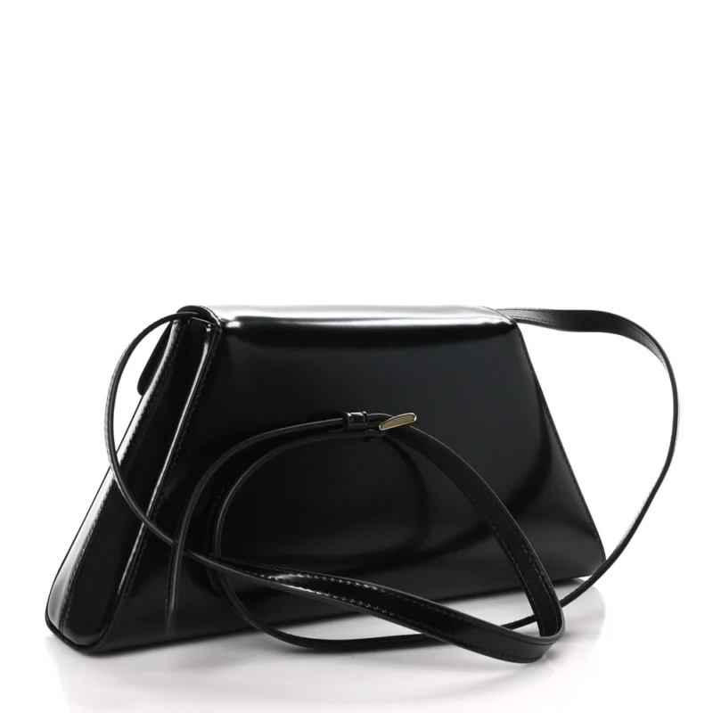 PRADA MEDIUM FLAP SHOULDER BAG BLACK SPAZZOLATO LEATHER GOLD HARDWARE - Image 3