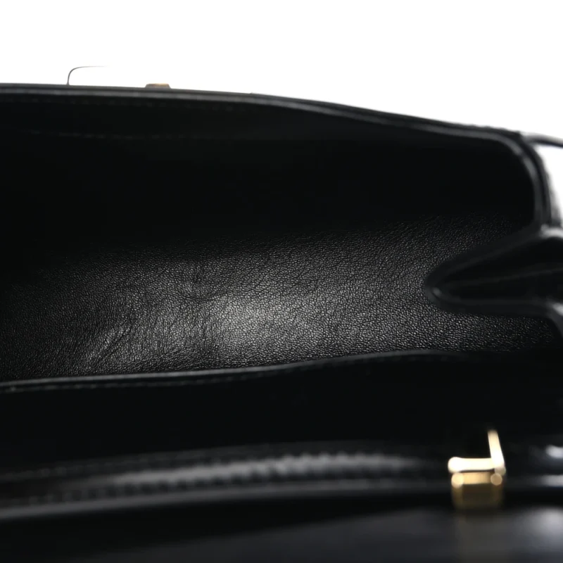 PRADA MEDIUM FLAP SHOULDER BAG BLACK SPAZZOLATO LEATHER GOLD HARDWARE - Image 7