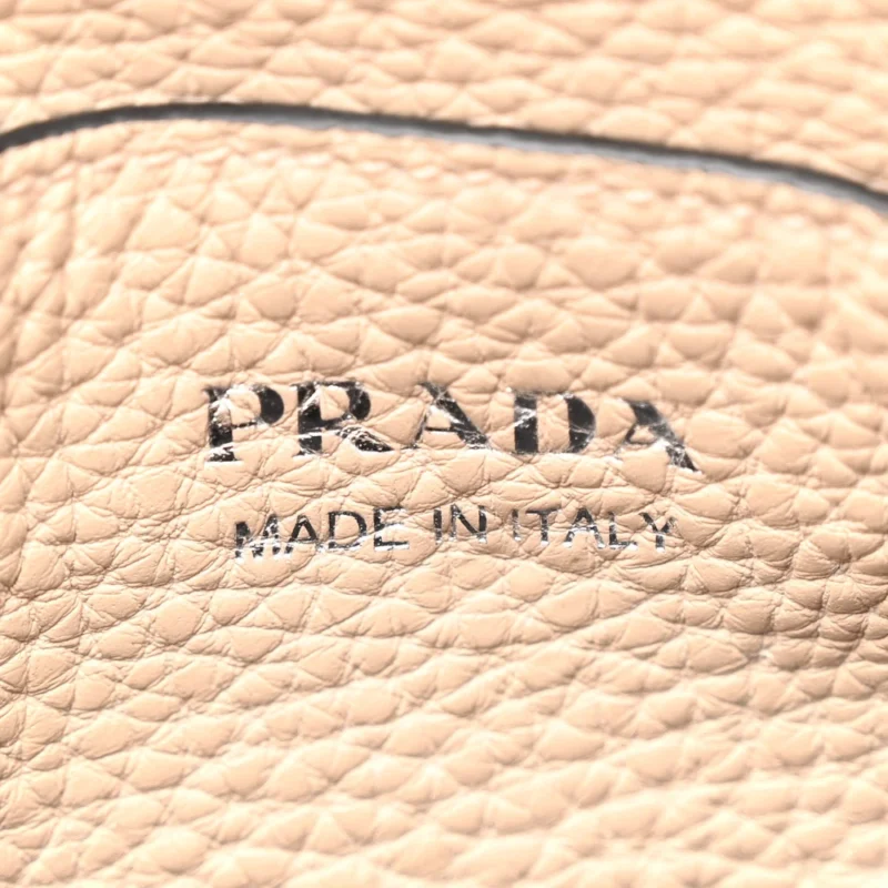 PRADA SMALL CAMERA CROSSBODY BAG SAND VITELLO DAINO LEATHER SILVER HARDWARE - Image 2