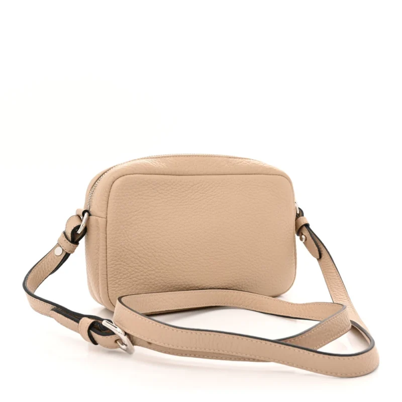 PRADA SMALL CAMERA CROSSBODY BAG SAND VITELLO DAINO LEATHER SILVER HARDWARE - Image 3