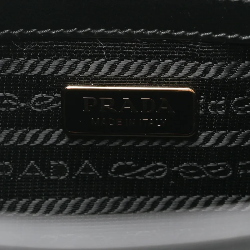 PRADA MEDIUM LUX LOGO EMBOSSED SHOULDER TOTE HANDBAG BLACK SAFFIANO LEATHER - Image 2