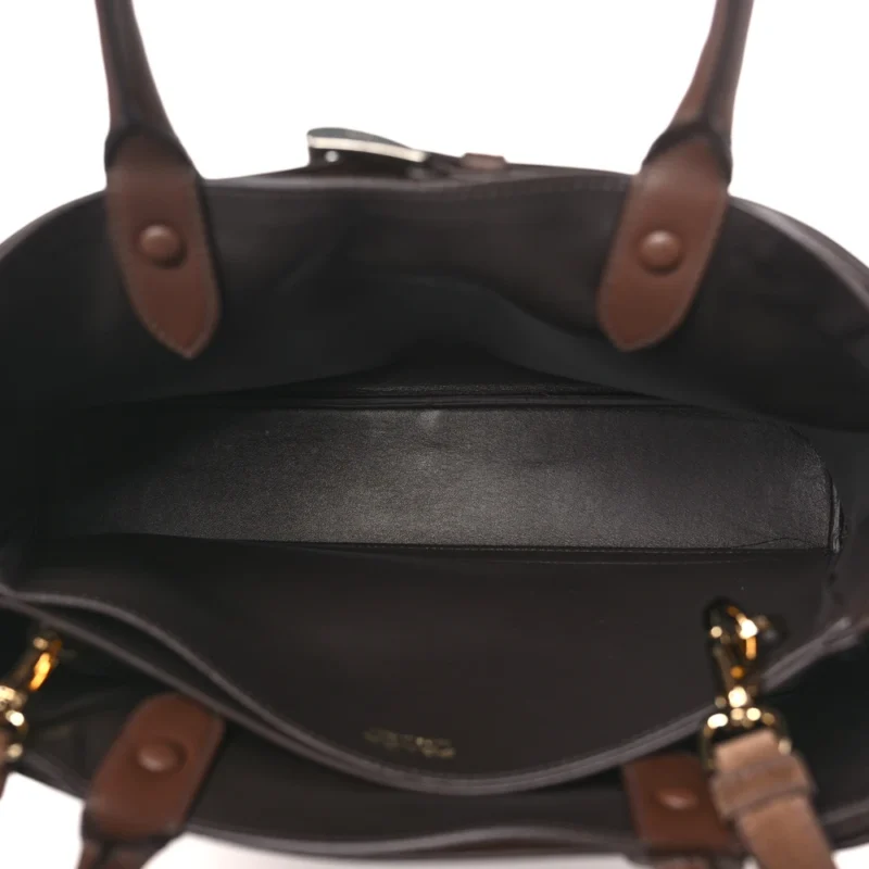 PRADA LARGE DOUBLE BELT TOTE CACAO SCAMOSCIATO SUEDE LEATHER - Image 7